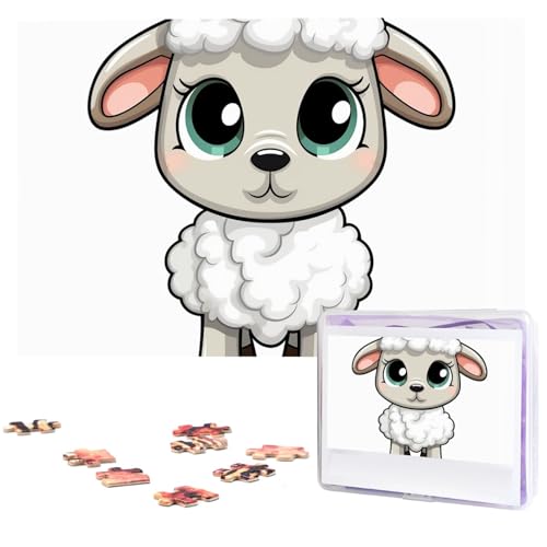 Lamb Puzzles 1000 Teile, personalisiertes Puzzle mit Aufbewahrungstasche, Foto-Puzzle für Fotos, anspruchsvolles Bilderpuzzle für Familie, Heimdekoration, Puzzle (74,9 x 50 cm) von VTCTOASY