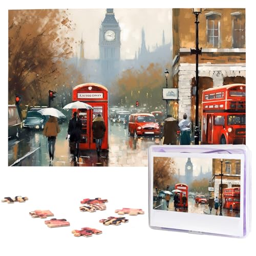 London Impression Puzzle, 1000 Teile, Holzpuzzle, personalisiertes Bildpuzzle, individuelle Puzzles für Erwachsene Hochzeit von VTCTOASY