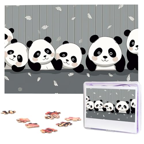 Lustiges Baby-Panda-Puzzle, 1000 Teile, Holz-Puzzle, personalisiertes Bild, Puzzle, individuelle Puzzles für Erwachsene, Hochzeit von VTCTOASY