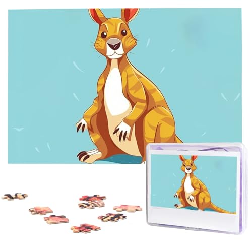 Lustiges Cartoon-Puzzle, Känguru-Zoo-Puzzle, 1000 Teile, Holz-Puzzle, personalisiertes Bild, Puzzle, individuelle Puzzles für Erwachsene und Hochzeiten von VTCTOASY