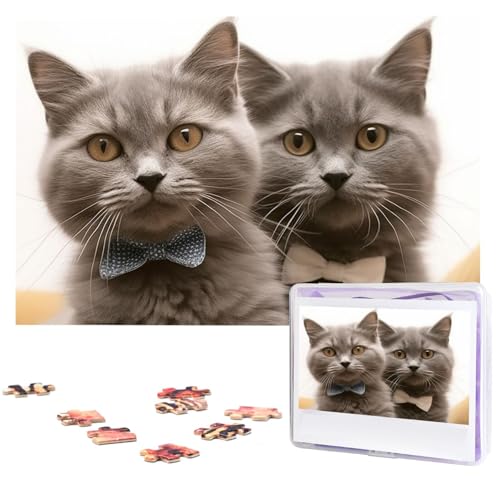 Lustiges Katzen-Puzzle, 1000 Teile, Holz-Puzzle, personalisiertes Bild, Puzzle, individuelle Puzzles für Erwachsene, Hochzeit von VTCTOASY