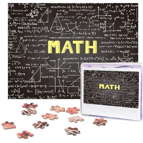 Mathematik-Puzzles für Schule, 500 Teile, personalisiertes Puzzle mit Aufbewahrungstasche, Foto-Puzzle für Fotos, anspruchsvolles Bilderpuzzle für Familie, Heimdekoration, Puzzle (51,8 x 38,1 cm) von VTCTOASY