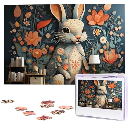 Puzzle mit Aufschrift "There is a Rabbit on The Wall", 1000 Teile, Holzpuzzle, personalisiertes Bild, Puzzle, individuelle Puzzles für Erwachsene und Hochzeiten von VTCTOASY