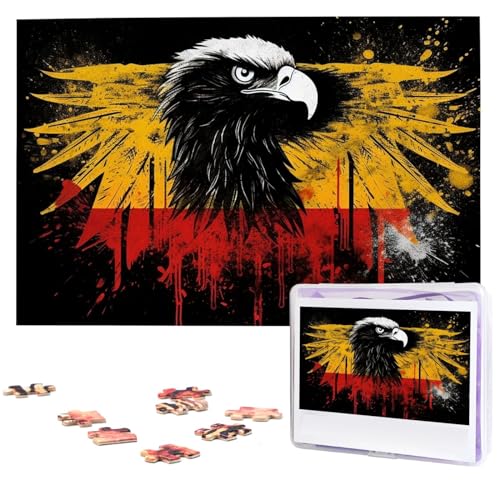 Puzzle mit Deutschland-Flagge, Adler, 1000 Teile, Holzpuzzle, personalisiertes Bild, Puzzle, individuelle Puzzles für Erwachsene und Hochzeiten von VTCTOASY