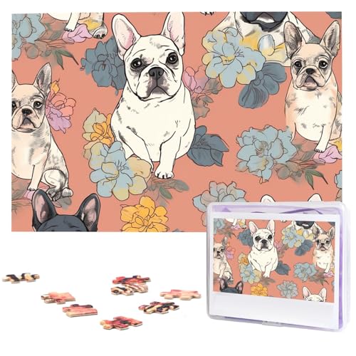 Puzzle mit französischer Bulldogge, 1000 Teile, Holzpuzzle, personalisiertes Bild, Puzzle, individuelle Puzzles für Erwachsene und Hochzeiten von VTCTOASY