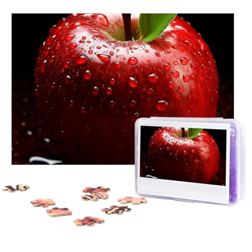 Red Fruit Puzzles 500 Teile, personalisiertes Puzzle mit Aufbewahrungstasche, Foto-Puzzle für Fotos, anspruchsvolles Bilderpuzzle für Familie, Heimdekoration, Puzzle (38,1 x 25,9 cm) von VTCTOASY