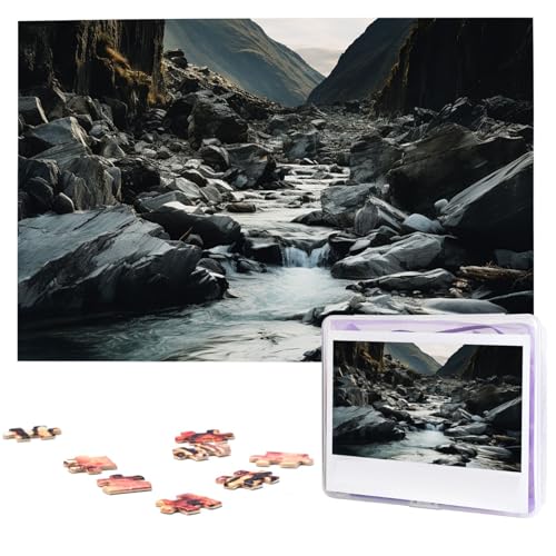 River and Gray Rocks Puzzle, 1000 Teile, Holzpuzzle, personalisiertes Bild, Puzzle, individuelle Puzzles für Erwachsene Hochzeit von VTCTOASY