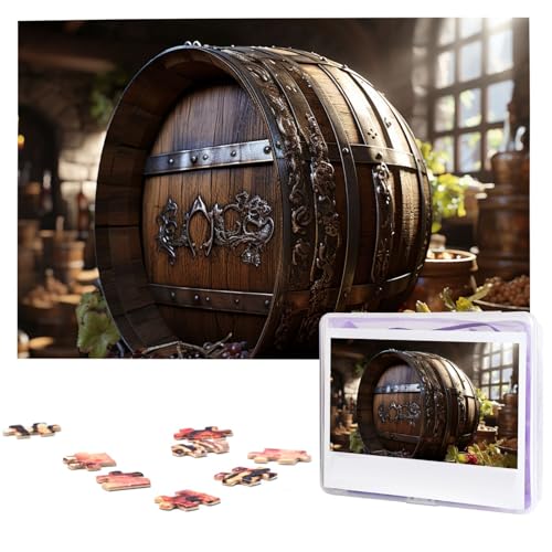 Rotweinfass-Puzzle, 1000 Teile, Holz-Puzzle, personalisiertes Bild, Puzzle, individuelle Puzzles für Erwachsene, Hochzeit von VTCTOASY