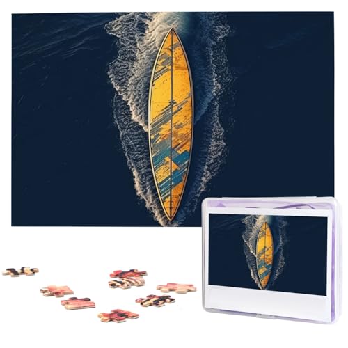 Surfbrettpuzzles 1000 Teile Personalisierte Puzzle mit Aufbewahrungstasche, Bilder, Puzzle für Fotos, Herausfordernde Bilder Puzzle für Familie, Heimdekoration, Puzzle (74,9 x 50 cm) von VTCTOASY