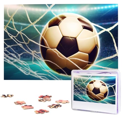 Tor-Fußball-Puzzle, 1000 Teile, Holz-Puzzle, personalisiertes Bild, Puzzle, individuelle Puzzles für Erwachsene, Hochzeit von VTCTOASY