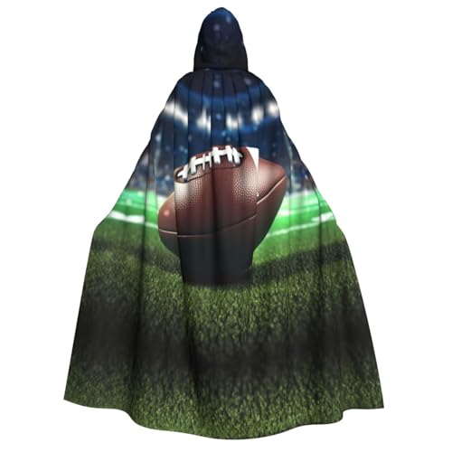 VTCTOASY Umhang mit Kapuze, Motiv: American Football, Zauberer, Tunika, Halloween, Cosplay, Kostüm für Damen, Schwarz, Schwarz, Einheitsgröße von VTCTOASY