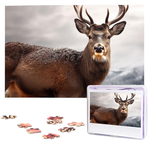 Wild Animals Deer Jigsaw Puzzle 1000 Piece Wooden Jigsaw Puzzles Personalized Picture Puzzle Custom Jigsaw Puzzles for Adult Wedding von VTCTOASY