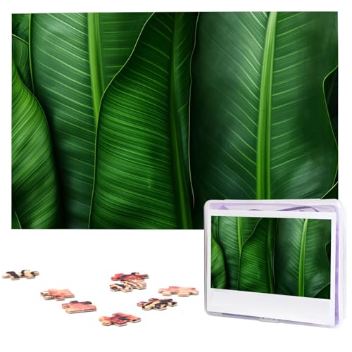 Young Leaves Puzzles, 1000 Teile, personalisiertes Puzzle mit Aufbewahrungstasche, Foto-Puzzle für Fotos, anspruchsvolles Bild, Puzzle, Heimdekoration, Puzzle (74,9 x 50 cm) von VTCTOASY