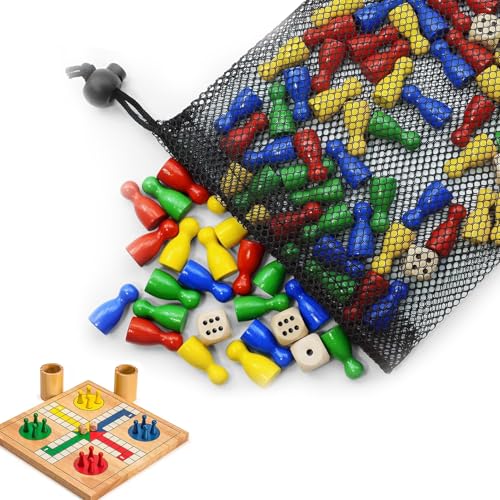 86 Stück Spielfiguren Set,Spielfiguren Für Brettspiele,80 Bunte Halmakegel Spielfiguren Holz 25 X12mm Und 6 Würfel Aus Holz Mit Säckchen Zur Aufbewahrung,Rot, Gelb, Blau, Grün,Für Familienpartys 86 Stück Spielfiguren Set,Spielfiguren Für Brettspiele,80 Bunte Halmakegel Spielfiguren Holz 25 X12mm Und 6 Würfel Aus Holz Mit Säckchen Zur Aufbewahrung,Rot, Gelb, Blau, Grün,Für Familienpartys von VTYTZZ