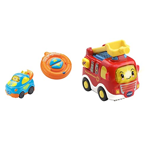 VTech Baby 80-180304 - Tut Tut Flitzer - RC Rennauto & VTech Tut Tut Baby Flitzer - Feuerwehrauto – mit Musik, aufleuchtender Taste, spannenden Sätzen und Geräuschen – Für Kinder von 1-5 Jahren von VTech Baby