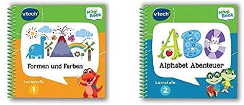 Vtech 80-480504 - Magibook - Lernstufe 1 - Formen und Farben & 80-480604 - Magibook - Lernstufe 2 - Alphabet Abenteuer von Vtech