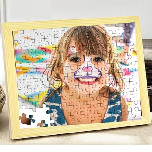 Custom Puzzles Puzzle von Fotos - 35/200 Stück für Erwachsene Teenager, personalisierte Puzzle Holzpuzzle Kinder Jigsaw Aktivität Verwendung als Party Favors (Mit Fotorahmen montiert, 200 Stück) von VUEHVO