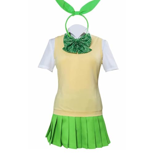 VUEHVO Anime The Quintessential Quintuplets Nakano Miku/Nin/Yotsuba/Ichika Cosplay Outfit Uniform Sailor JK Dress Anime Kostüme Komplettes Set für Halloween-Party (Nakano Yotsuba, L) von VUEHVO