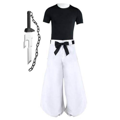 VUEHVO JJK Fushiguro Toji Cosplay Kostüm Anzug Herren Uniform umgekehrter Speer des Himmels Requisite Erwachsene Rollenspiel Anime Karneval Halloween Party (Fushiguro Toji Kostüm (Schwarze Requisite), von VUEHVO