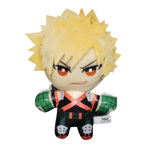 VUEHVO MHA Bakugo Katsuki Plüschfigur, 15 cm, Plüschkissen, Anime, PP-Baumwolle, weich, gefüllt, pelzig, Autotasche, Heimdekoration, Anhänger für Fans (Bakugo Katsuki) von VUEHVO