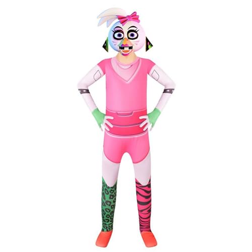 VUEHVO Sundrop Moondrop FNAF Cosplay Kostüm FNAF Security Breach Game Monster Boss Clown Jumpsuit Halloween Karneval Party Outfit (Typ D, 130) von VUEHVO