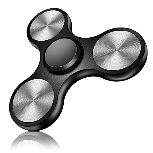 Vunake Fidget Spinner EDC Special Hochleistungs Hand Spinner Fidget Toy Metall Edelstahl Lager 2-5 Min Anti Stress Relief Finger Spinner Spielzeug ADHD Tri-Spinner für Erwachsene und Kinder Schwarz von VUNAKE