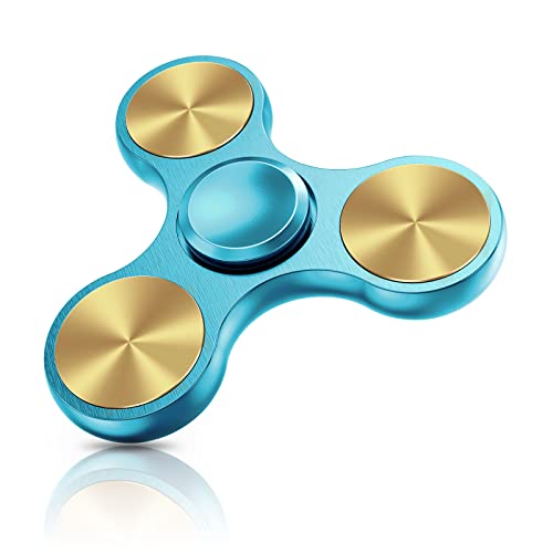 Vunake Fidget Spinner EDC Special Hochleistungs Hand Spinner Fidget Toys Metall Edelstahl Lager 2-5 Min Anti Stress Relief Finger Spinner Spielzeug ADHD Tri-Spinner für Erwachsene und Kinder Blau von Vunake