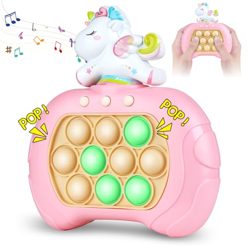 Vunake Fidget Toys Pop Elektronisches Quick Push Spiel Pop Sensorspiel Spiel Puzzle Spielmaschine Relieving Stress Game Controller Bubble Sensory Spielzeug Squeeze für Kinder Erwachsene Rosa von Vunake