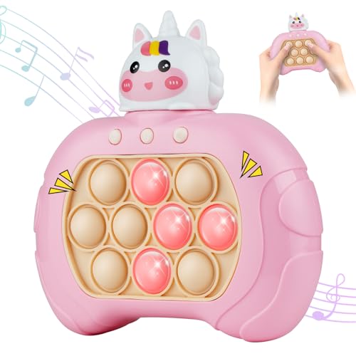 Vunake Pop Game Fidget Toys Quick Push Spiel Pop Sensorspiel Spiel Puzzle Spielmaschine Relieving Stress Game Controller Bubble Sensory Spielzeug Squeeze für Kinder Erwachsene Rosa von Vunake