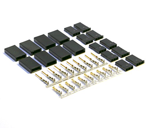 VUNIVERSUM 10x Paar Premium Servo Stecker Vergoldet JST-SH kompatibel mit JR Graupner Servo Crimp Set Pins Male Female lose RC Modellbau von VUNIVERSUM