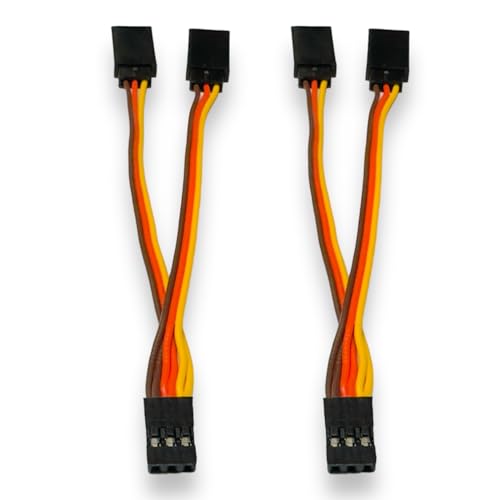 VUNIVERSUM 2 Stück Premium Servo Y Verlängerungskabel V Kabel Y-Kabel Verlängerung kompatibel mit JR Graupner Hitec 10cm 26AWG Modellbau von VUNIVERSUM