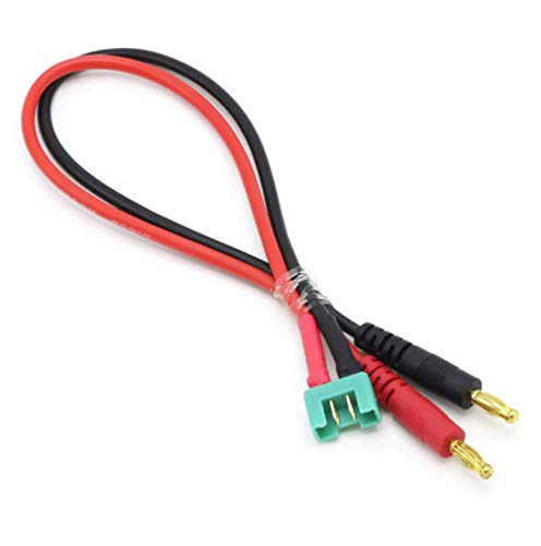 VUNIVERSUM Premium Ladekabel mit MPX Multiplex kompatibel Stecker 6Pin M6 auf 4mm Bananenstecker Goldstecker für Lipo Akku Länge 30cm 14AWG 2.5 mm² Silikon Kabel RC Modellbau von VUNIVERSUM