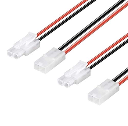 2 Paar (4 Stück) Premium Nylon Japan 13,5mm Steckverbinder Stecker Male Female Buchse inkl. 30cm 16AWG Kabel für Lipo Akku Adapterkabel Kupplung kompatibel zu Tamiya RC LED Lipo Akku Modellbau von VUNIVERSUM