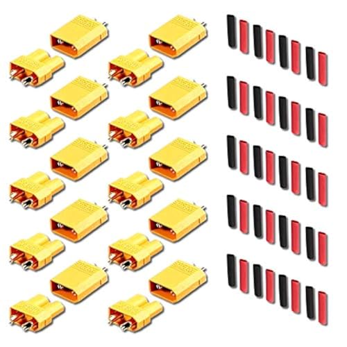 VUNIVERSUM 10 Paar 20 Stück Original XT30 Goldstecker Stecker Buchse Männlich Weiblich Rundstecker Male Female Verpolsicher Steckverbinder Netzstecker mit Schrumpfschlauch für Lipo Akku Modellbau VUNIVERSUM 10 Paar 20 Stück Original XT30 Goldstecker Stecker Buchse Männlich Weiblich Rundstecker Male Female Verpolsicher Steckverbinder Netzstecker mit Schrumpfschlauch für Lipo Akku Modellbau von VUNIVERSUM