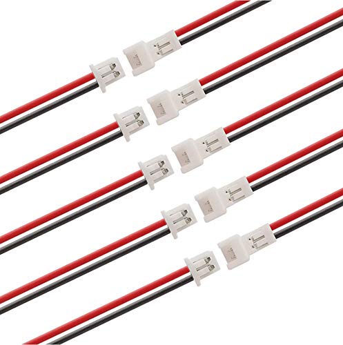 VUNIVERSUM 10 Paare 1.25 SH 2Pin Premium Mini Micro JST Stecker Buchse inkl. 15cm 28AWG Kabel Lipo Akku Adapter Mr. Stecker Modellbau® von VUNIVERSUM