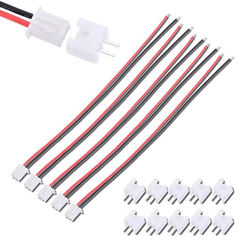 VUNIVERSUM 10 Stück Premium 2Pin 2.5 JST-XH 2.5mm XH Stecker inkl. 15cm 24AWG Kabel + Buchse Lose für Lipo Akku von Mr. Stecker Modellbau® (10 Set) von VUNIVERSUM