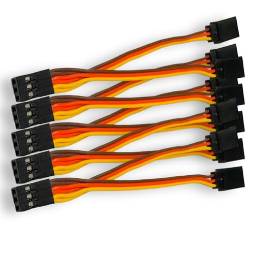 VUNIVERSUM 10 Stück Premium Servo Y Verlängerungskabel V Kabel Y-Kabel Verlängerung für JR Futaba Robbe Graupner Hitec 10cm 26AWG RC Modellbau Drohne Copter von VUNIVERSUM