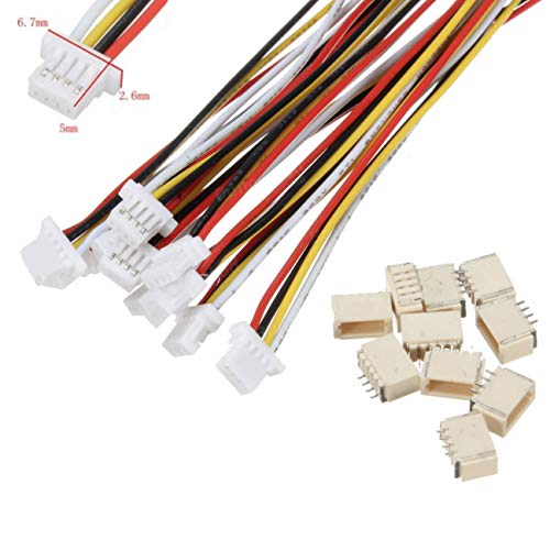 VUNIVERSUM 10x Premium 4Pin 1.0 SH 1.0mm Micro JST Stecker inkl. 15cm 28AWG PVC Kabel + Buchse Lose JST-SH Mini Modellbau DIY von VUNIVERSUM