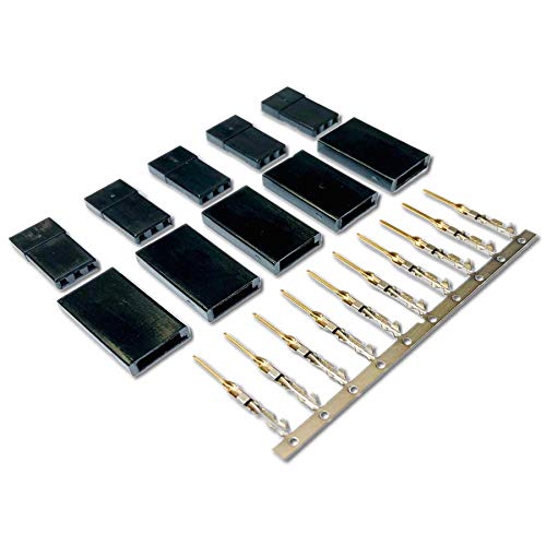 VUNIVERSUM 10x Stück Servo Stecker Male Crimp Set Metal Pins Vergoldet Goldstecker kompatibel zu Futaba JR Graupner RC Modellbau von VUNIVERSUM