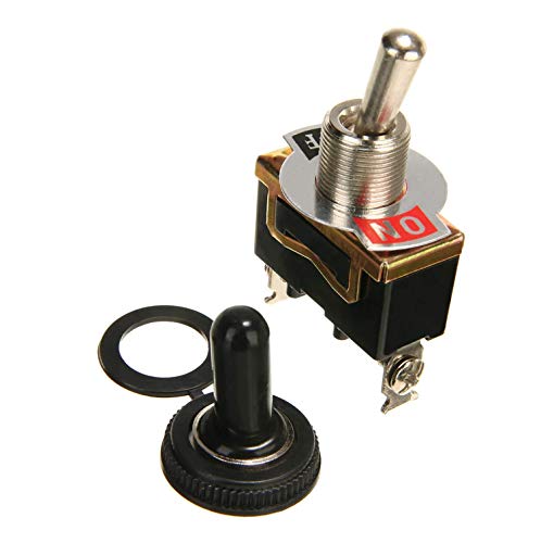 VUNIVERSUM 1x Stück Premium 2Pin 2 Position EIN Aus SPST Kippschalter Wippschalter Schalter mit Wasserdicht Schutzkappe für Boot Car KFZ Auto PKW Buggy Wohnmobil Wohnwagen On Off DIY AC DC 250V 15A von VUNIVERSUM