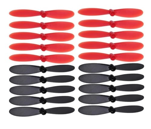 VUNIVERSUM 20x Stück (5X Set) Propeller Rotorblätter Blade kompatibel zu NINETEC Spyforce 1 One Mini Quadrocopter Copter Schwarz Rot Quadrocopter Blades 55mm von VUNIVERSUM