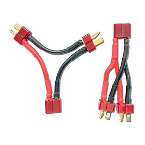 VUNIVERSUM 2X Premium Ladekabel Y-Kabel Adapter T-Dean 2 Stecker und 1 Buchse Lipo Akku Serie + Reihenschaltung Reihe Serie 14AWG Kabel von VUNIVERSUM