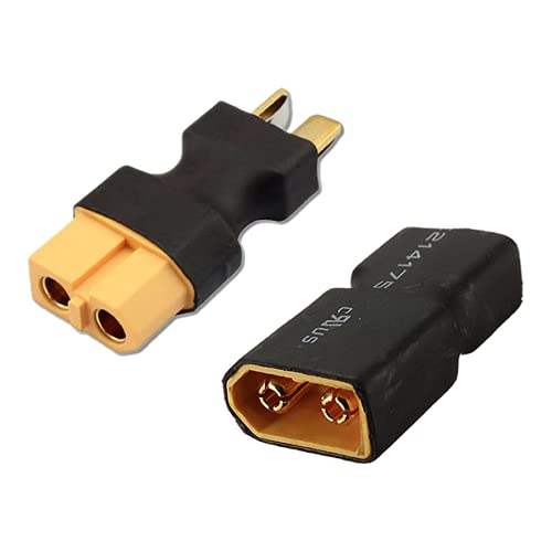 VUNIVERSUM 2X Stück Premium Adapter Set XT60 auf T-Stecker T-Dean T-Connector Deans Male Female Buchse für Lipo Akku Battery Hochstrom Adapterkabel von Mr.Stecker Modellbau® von VUNIVERSUM