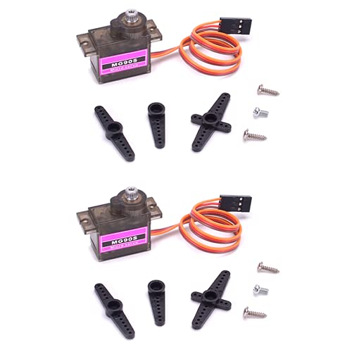 VUNIVERSUM 2X Stück Premium Mini Servo MG90S 100% Metallgetriebe mit JR Stecker 25cm 22AWG Kabel für RC Copter Drohne DIY Hubschrauber von VUNIVERSUM