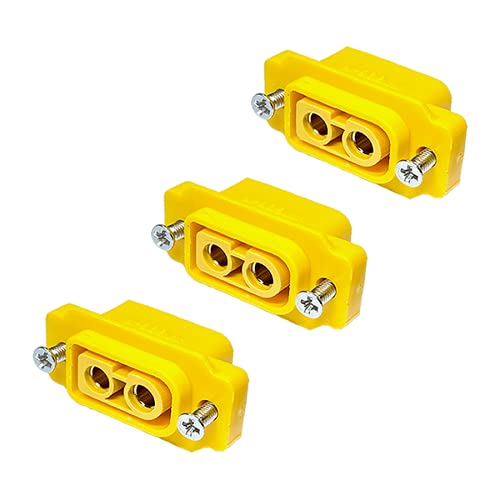 VUNIVERSUM 3X Stück Original XT60E XT60E-F Einbaustecker Female Buchse Goldstecker mit Schrauben Montage Copter Drohne Lipo Akku Anschluss RC Modellbau von VUNIVERSUM