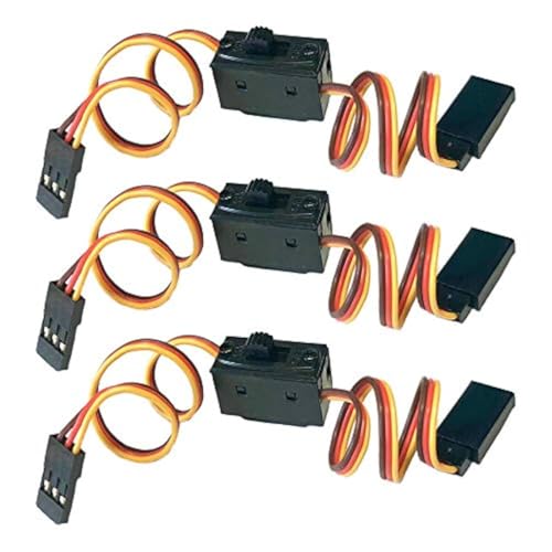 VUNIVERSUM 3X Stück Premium Schalterkabel Power Schalter Kabel JR BEC Stecker auf Buchse RX An/Aus ON/Off RC Powerschalter für Servo Empfänger Lipo Akku Modellbau von VUNIVERSUM