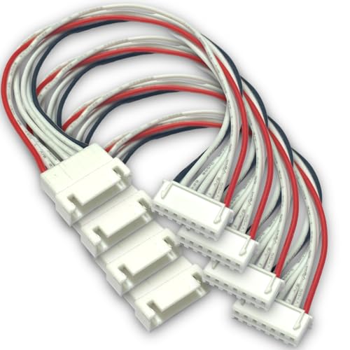 VUNIVERSUM 4X Stück JST-XH Premium 6S 7Pin 20cm Balancerkabel Balancer Verlängerung Ladekabel XH Stecker auf Buchse 24AWG Silikonkabel Adapterkabel für 22,2V Lipo Akku von VUNIVERSUM