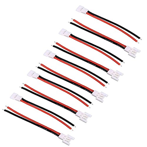 VUNIVERSUM 5 Paar (10 Stück) 2Pin 2.0 Stecker Buchse Molex Male Female inkl. 20cm 22AWG Silikon Kabel flexibel Lipo Akku RC Modellbau von VUNIVERSUM