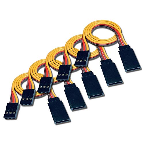 VUNIVERSUM 5 Stück 100cm 22AWG 1m Premium Servo Verlängerung Servokabel Verlängerungskabel Male to Female JR Graupner Futaba Stecker auf Buchse RC Kabel 3PIN von VUNIVERSUM