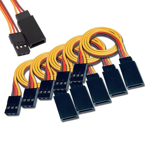 VUNIVERSUM 5X Stück 120cm 22AWG Premium Servo Verlängerung Servokabel Verlängerungskabel Male to Female JR Graupner Futaba Stecker auf Buchse RC 3PIN 0,35mm2 Kabel Modellbau (5X Stück) von VUNIVERSUM